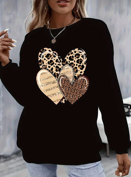 jkthpu-45 Women's Plus Size Fleece-Lined Thick Winter Sweatshirt -