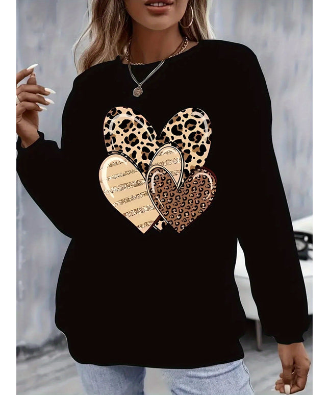 jkthpu-45 Women's Plus Size Fleece-Lined Thick Winter Sweatshirt -