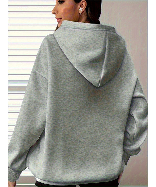 jkthpu-45 Women'S Plus Size Floral Print Hoodie - Soft