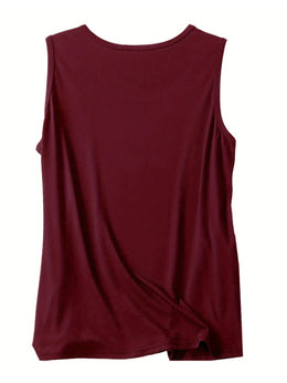 jkthpu-45 Women's Plus Size Heart Print Sleeveless Tank Top
