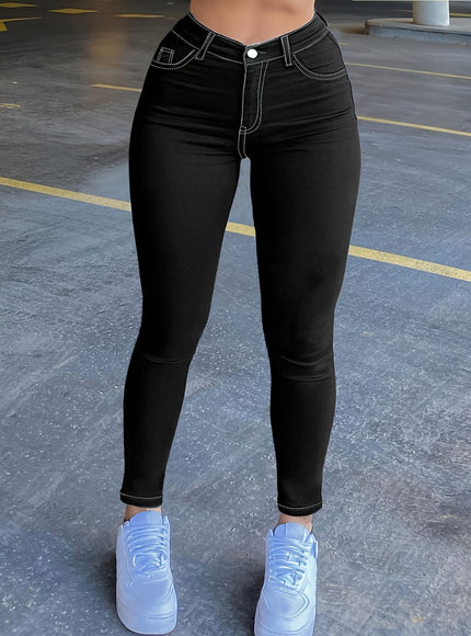 jkthpu-45 Women'S Plus Size High-Waist Stretch Denim Jeans -