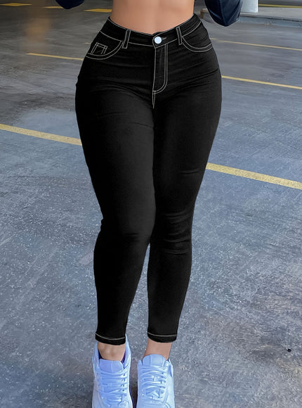 jkthpu-45 Women'S Plus Size High-Waist Stretch Denim Jeans -