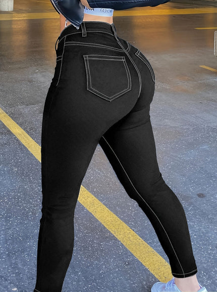 jkthpu-45 Women'S Plus Size High-Waist Stretch Denim Jeans -