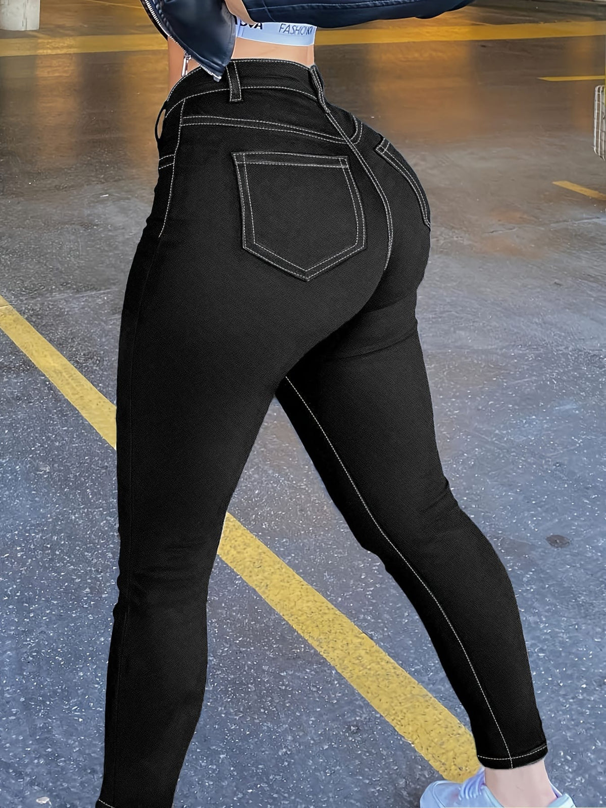 jkthpu-45 Women'S Plus Size High-Waist Stretch Denim Jeans -