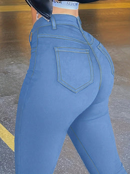 jkthpu-45 Women'S Plus Size High-Waist Stretch Denim Jeans -