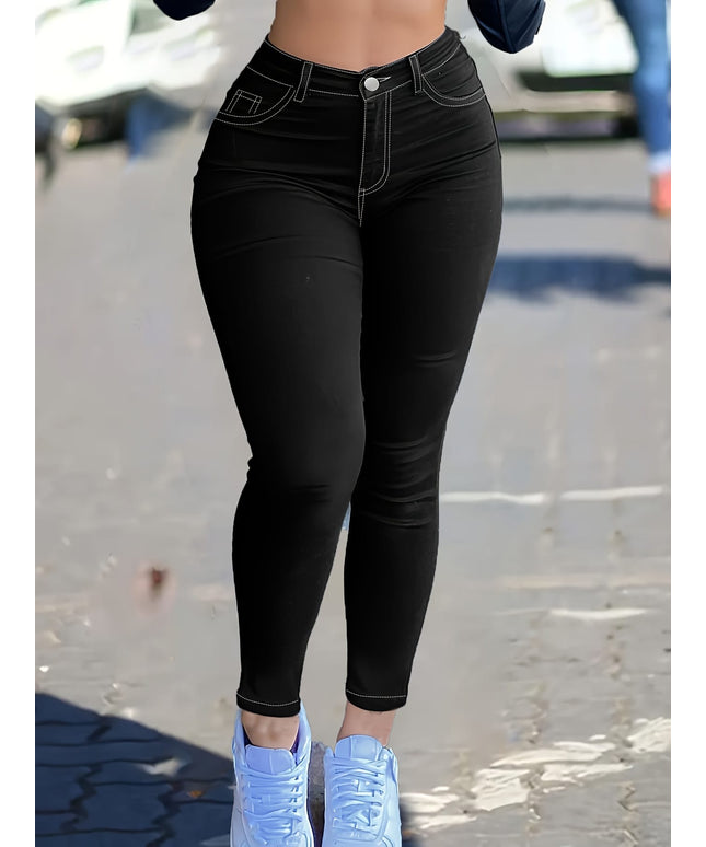 jkthpu-45 Women'S Plus Size High-Waist Stretch Denim Jeans -