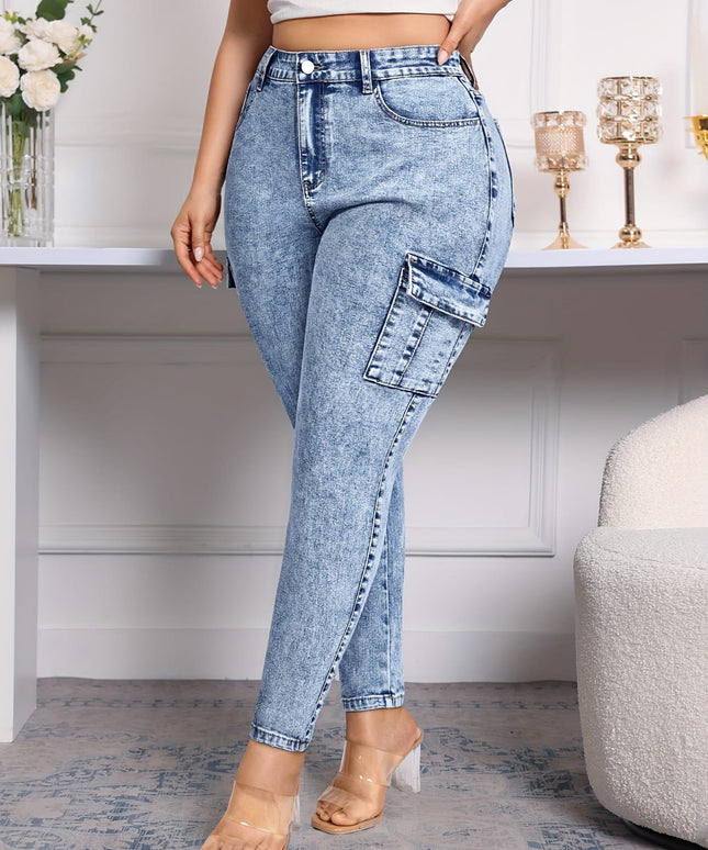 jkthpu-45 Women'S Plus Size High-Waisted Stretch Denim Jeans with