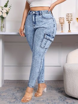 jkthpu-45 Women'S Plus Size High-Waisted Stretch Denim Jeans with