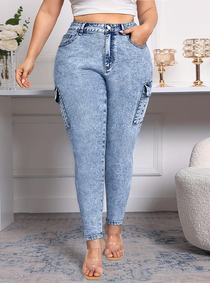 jkthpu-45 Women'S Plus Size High-Waisted Stretch Denim Jeans with