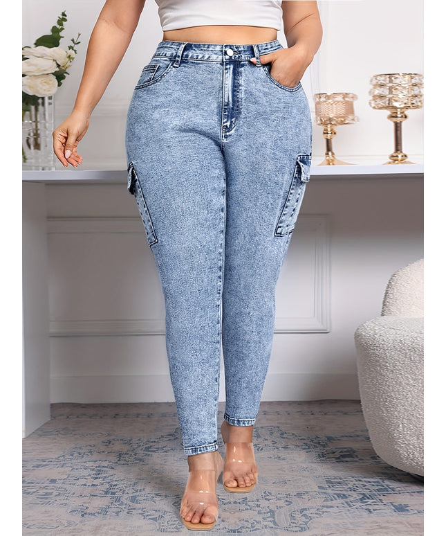 jkthpu-45 Women'S Plus Size High-Waisted Stretch Denim Jeans with