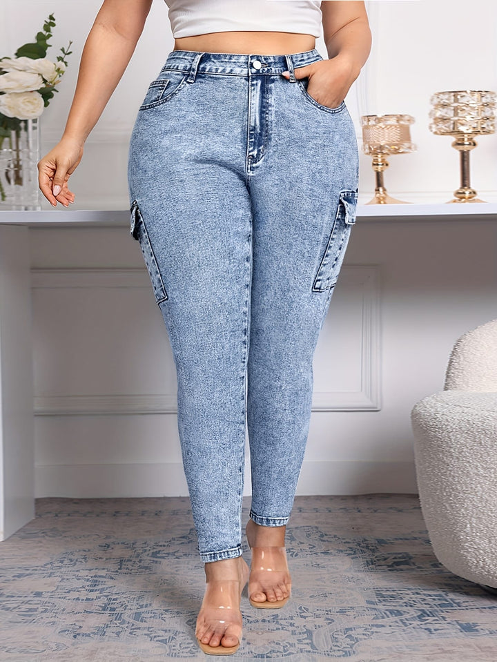 Women'S Plus Size High-Waisted Stretch Denim Jeans with