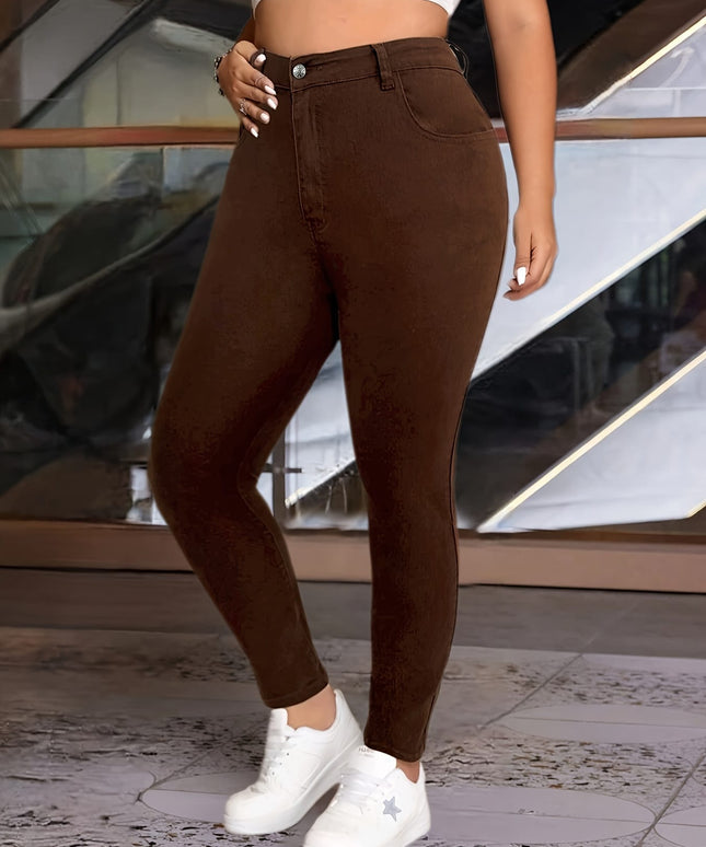 jkthpu-45 Women'S Plus Size High-Waisted Stretch Skinny Jeans -