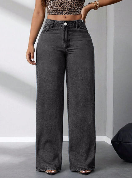 jkthpu-45 Women'S Plus Size Jeans - Stretchy Non-See-Through Wide