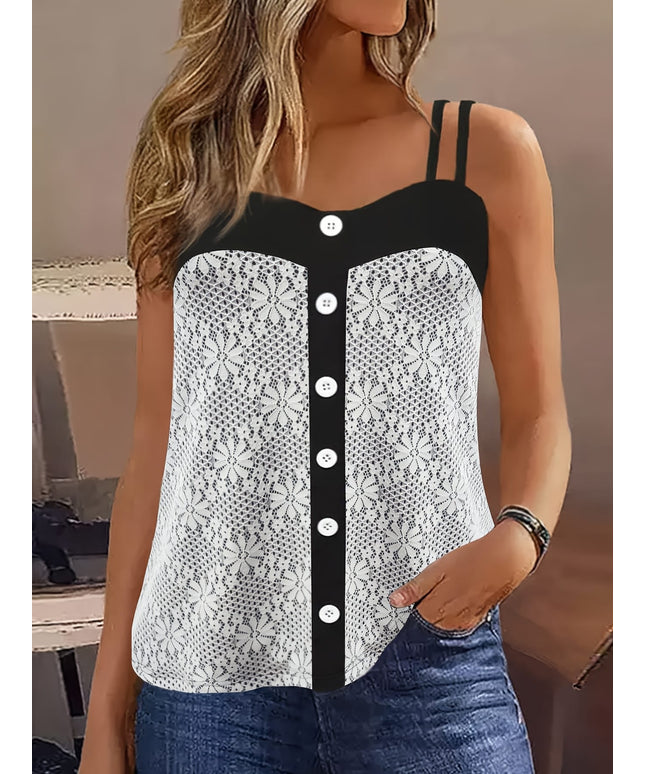 jkthpu-45 Women'S Plus Size Lace Trim Cami Top with