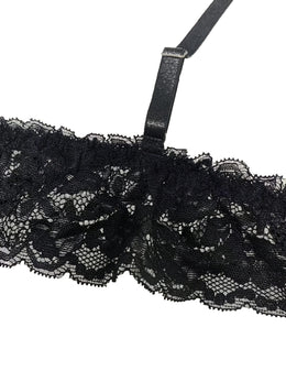 jkthpu-45 Women's Plus Size Lace Trim Hollow-Out Bralette Dress