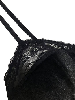 jkthpu-45 Women's Plus Size Lace Trim Hollow-Out Bralette Dress