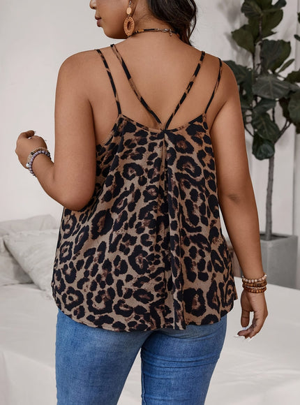 KissICON Women'S Plus Size Leopard Print Tank Top -