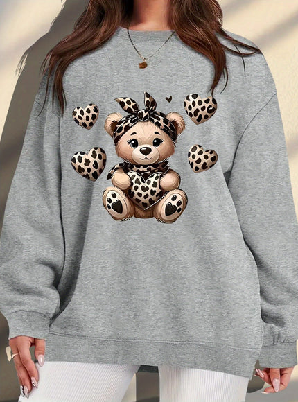 jkthpu-45 Women's Plus-Size Oversized Casual Round Neck Sweatshirt -