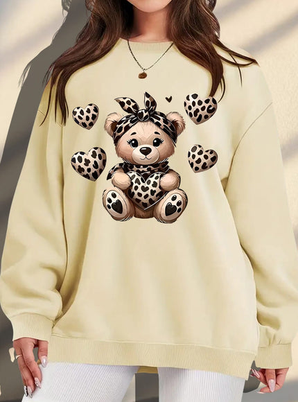 jkthpu-45 Women's Plus-Size Oversized Casual Round Neck Sweatshirt -