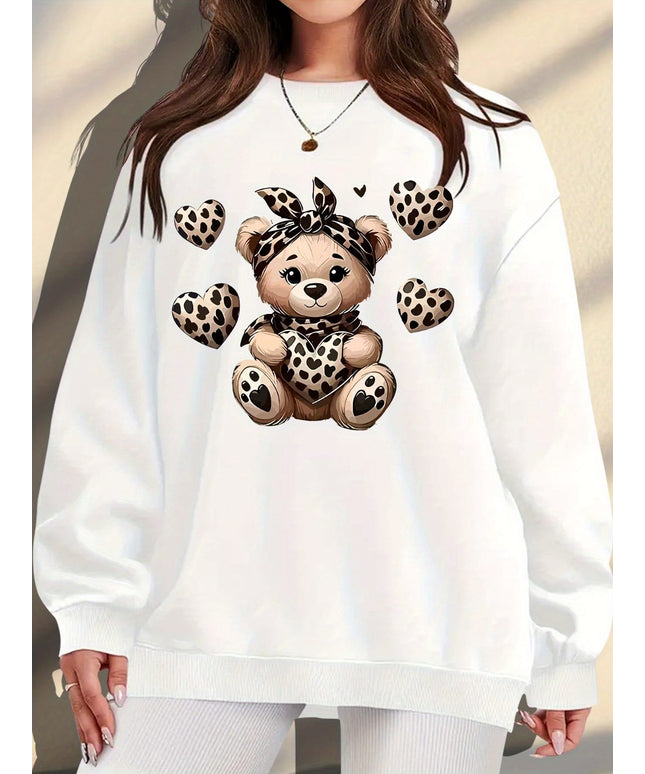 jkthpu-45 Women's Plus-Size Oversized Casual Round Neck Sweatshirt -