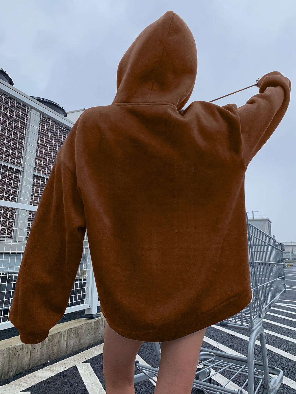 jkthpu-45 Women's Plus Size Oversized Hoodie with California Los