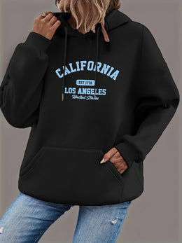 jkthpu-45 Women's Plus Size Oversized Hoodie with California Los