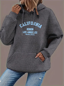 jkthpu-45 Women's Plus Size Oversized Hoodie with California Los
