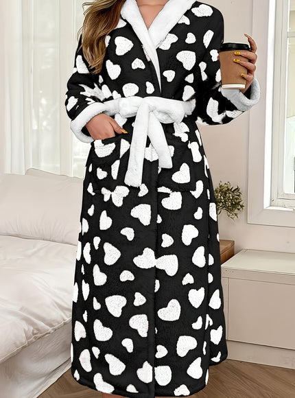 KissICON Women'S Plus Size Plush Robe - Cozy Winter