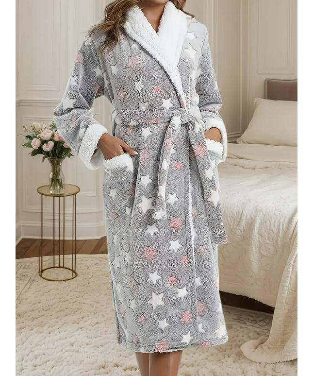 KissICON Women'S Plus Size Robe - Plush Thermal Lounge