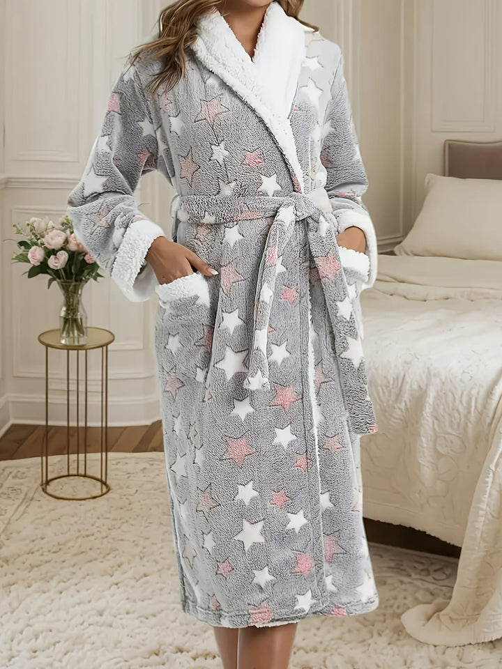 Women'S Plus Size Robe - Plush Thermal Lounge