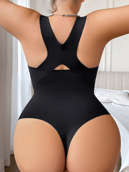 jkthpu-45 Women's Plus Size Seamless One-Piece Shapewear Bodysuit -