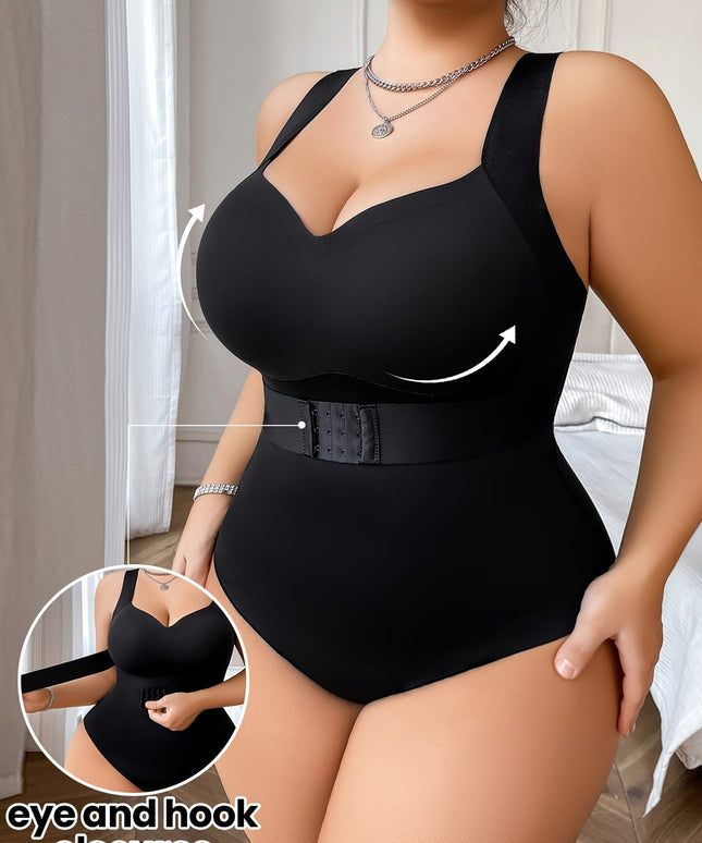 jkthpu-45 Women's Plus Size Seamless One-Piece Shapewear Bodysuit -