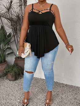 KissICON Women'S Plus Size Sexy V-Neck Cross Strap Cami
