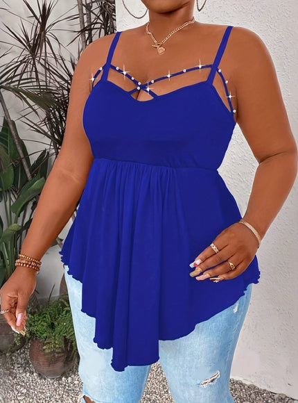 KissICON Women'S Plus Size Sexy V-Neck Cross Strap Cami