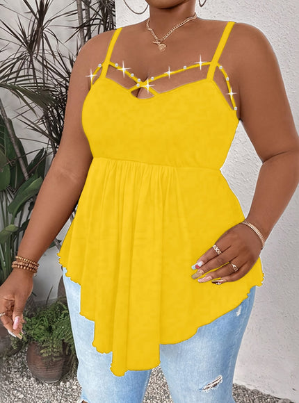 KissICON Women'S Plus Size Sexy V-Neck Cross Strap Cami