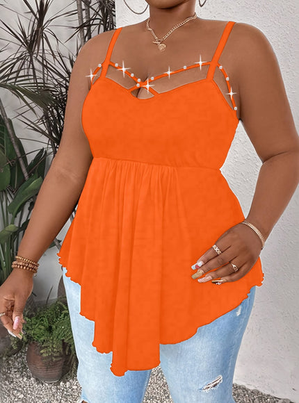 KissICON Women'S Plus Size Sexy V-Neck Cross Strap Cami
