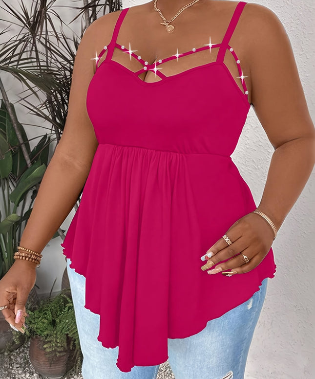 KissICON Women'S Plus Size Sexy V-Neck Cross Strap Cami