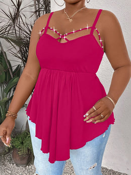KissICON Women'S Plus Size Sexy V-Neck Cross Strap Cami
