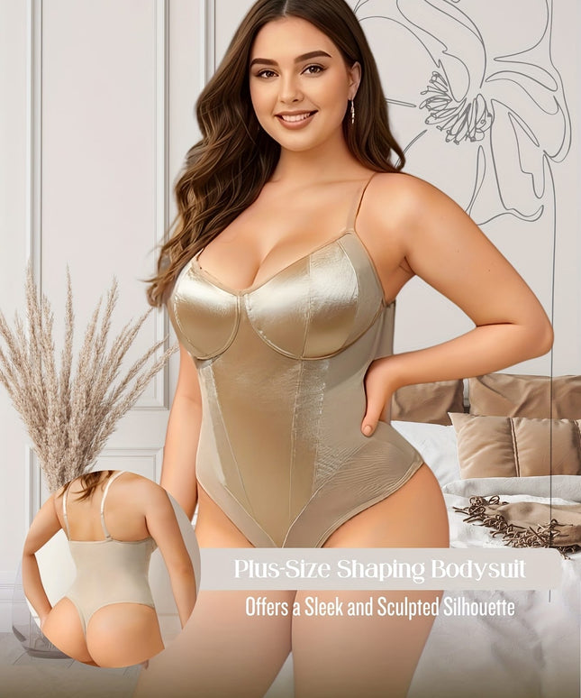 jkthpu-45 Women'S Plus Size Shaping Bodysuit - Elegant Beige