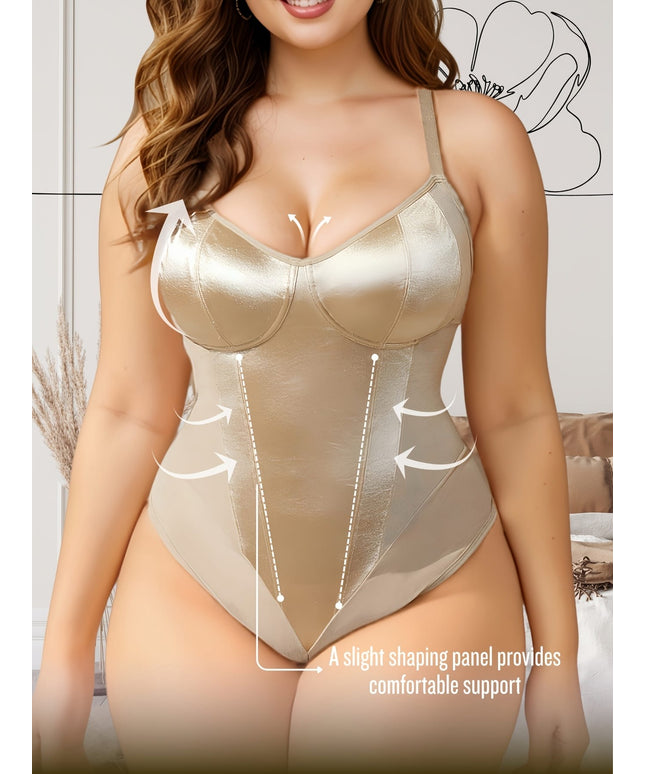 jkthpu-45 Women'S Plus Size Shaping Bodysuit - Elegant Beige