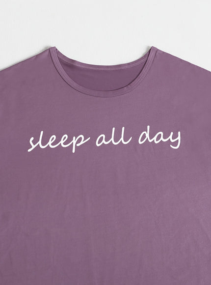 jkthpu-45 Women'S Plus Size "Sleep All Day" Print Pajama