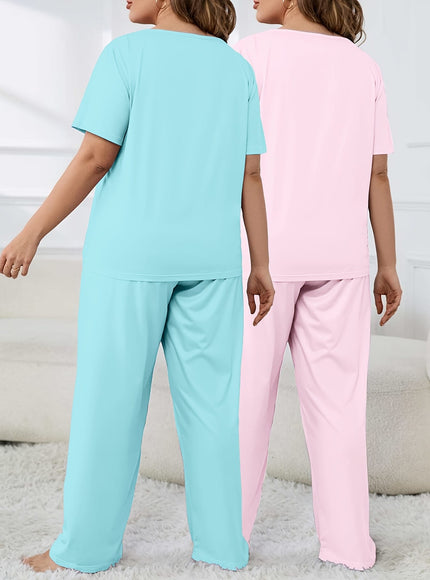 jkthpu-45 Women'S Plus Size "Sleep All Day" Print Pajama