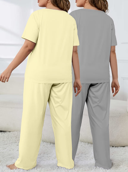 jkthpu-45 Women'S Plus Size "Sleep All Day" Print Pajama