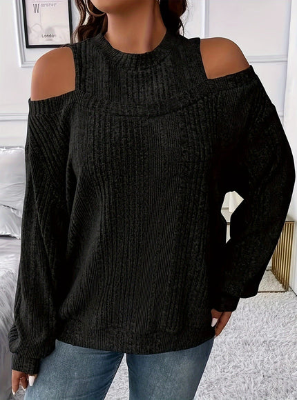 jkthpu-45 Women'S Plus Size Solid Color T-Shirt, Elegant Crew