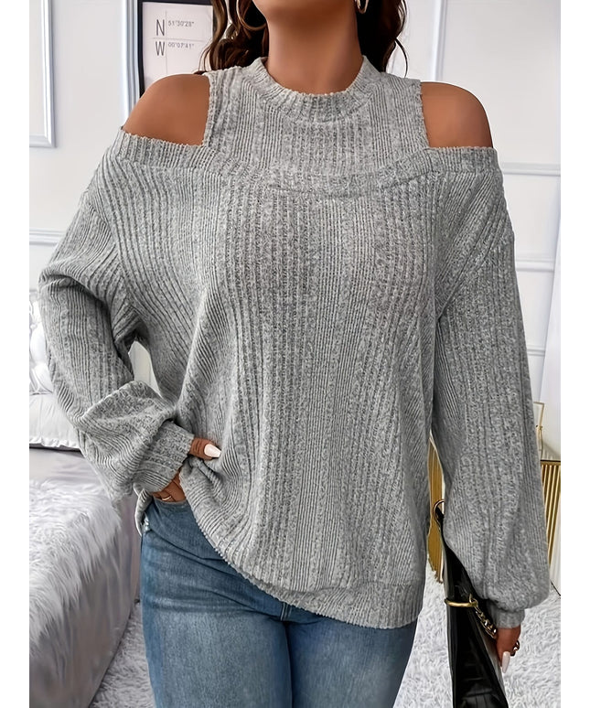 jkthpu-45 Women'S Plus Size Solid Color T-Shirt, Elegant Crew