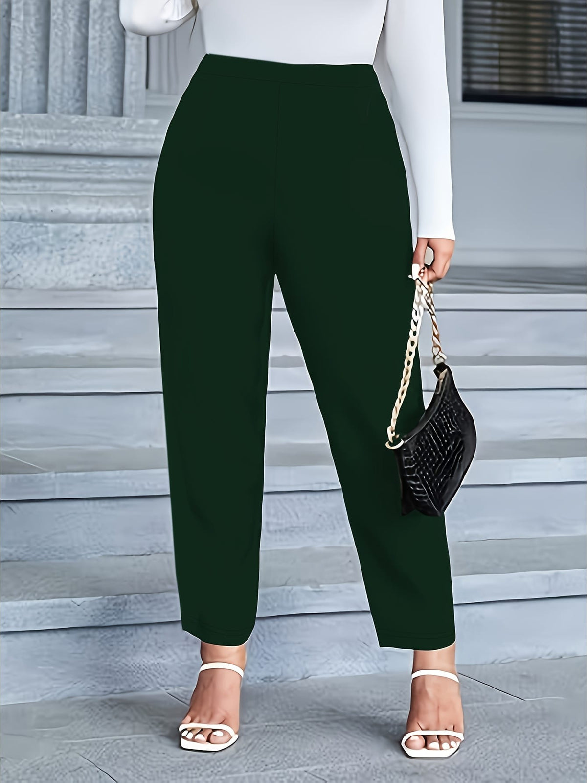 jkthpu-45 Women's Plus Size Straight-Leg Pants - Stretchy Comfort