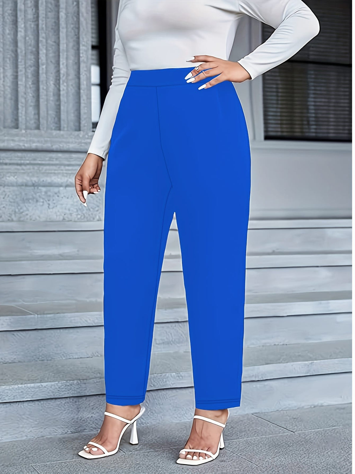 jkthpu-45 Women's Plus Size Straight-Leg Pants - Stretchy Comfort