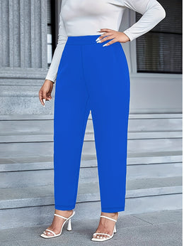 jkthpu-45 Women's Plus Size Straight-Leg Pants - Stretchy Comfort