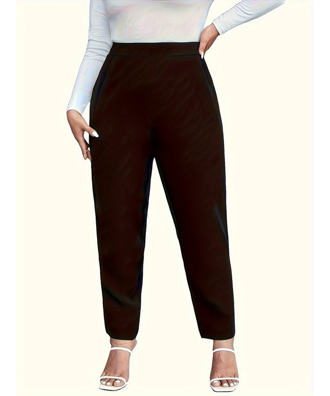 jkthpu-45 Women's Plus Size Straight-Leg Pants - Stretchy Comfort