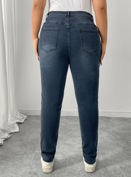 jkthpu-45 Women'S Plus Size Stretch Denim Jeans - High-Waisted,